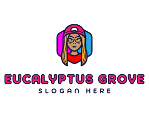 Girl Vlogging Character logo design