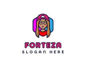 Girl Vlogging Character logo design