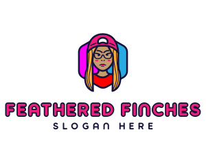 Girl Vlogging Character logo design