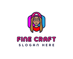 Girl Vlogging Character logo design