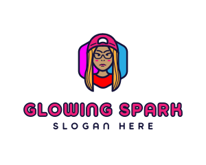 Girl Vlogging Character logo design