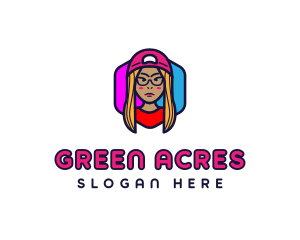 Girl Vlogging Character logo design