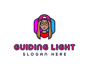 Girl Vlogging Character logo design