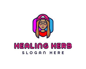 Girl Vlogging Character logo design