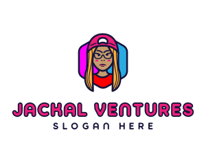 Girl Vlogging Character logo design