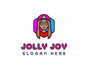 Girl Vlogging Character logo design