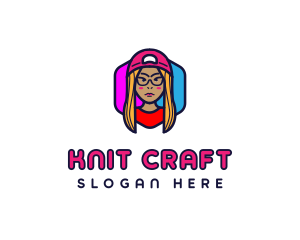 Girl Vlogging Character logo design