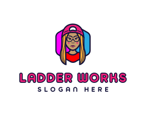 Girl Vlogging Character logo design