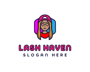 Girl Vlogging Character logo design