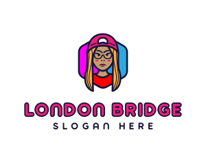 Girl Vlogging Character logo design