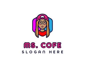 Girl Vlogging Character logo design