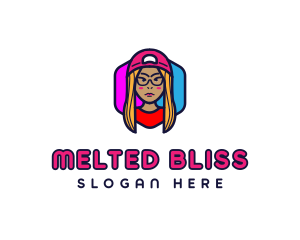 Girl Vlogging Character logo design