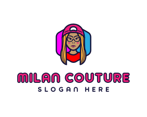 Girl Vlogging Character logo design