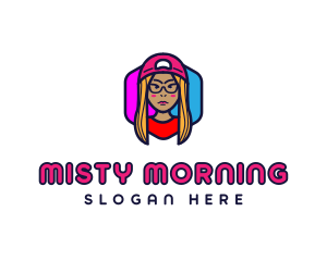 Girl Vlogging Character logo design