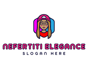 Girl Vlogging Character logo design