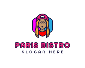 Girl Vlogging Character logo design