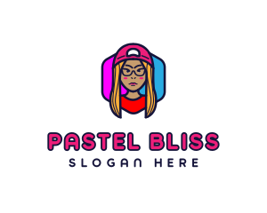 Girl Vlogging Character logo design