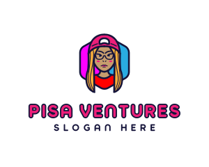 Girl Vlogging Character logo design