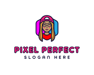 Girl Vlogging Character logo design