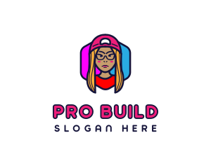 Girl Vlogging Character logo design