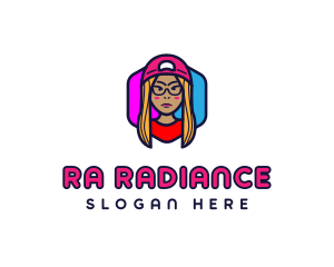 Girl Vlogging Character logo design