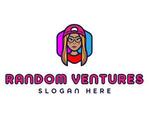 Girl Vlogging Character logo design