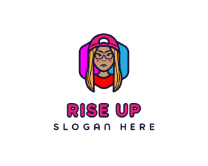 Girl Vlogging Character logo design