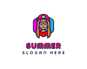 Girl Vlogging Character logo design