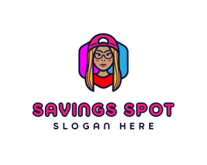 Girl Vlogging Character logo design