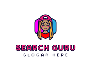 Girl Vlogging Character logo design