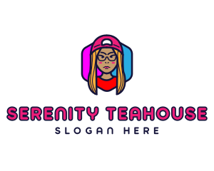 Girl Vlogging Character logo design