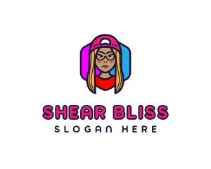 Girl Vlogging Character logo design