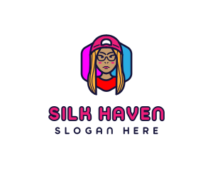 Girl Vlogging Character logo design