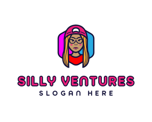 Girl Vlogging Character logo design