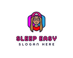 Girl Vlogging Character logo design