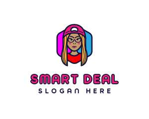 Girl Vlogging Character logo design