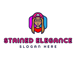 Girl Vlogging Character logo design