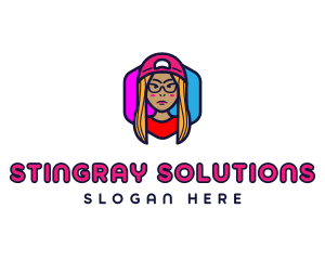 Girl Vlogging Character logo design