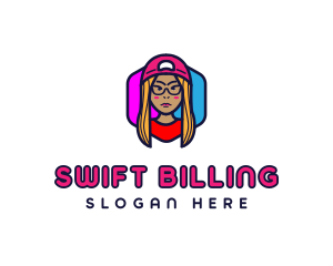 Girl Vlogging Character logo design