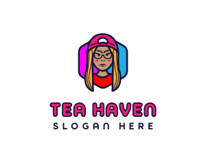 Girl Vlogging Character logo design