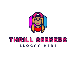 Girl Vlogging Character logo design