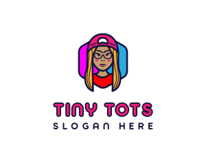 Girl Vlogging Character logo design