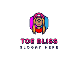 Girl Vlogging Character logo design