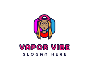 Girl Vlogging Character logo design