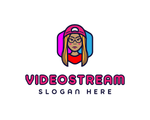Youtube - Girl Vlogging Character logo design