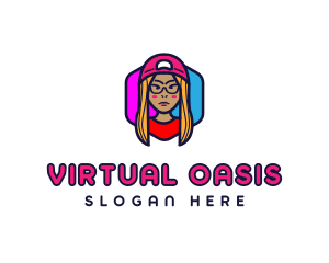 Girl Vlogging Character logo design