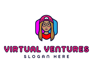 Girl Vlogging Character logo design