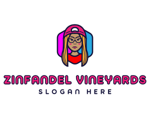 Girl Vlogging Character logo design