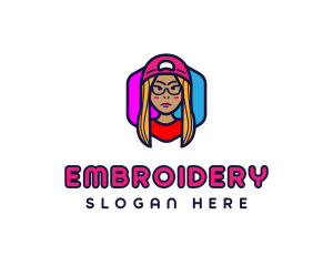 Girl Vlogging Character logo design