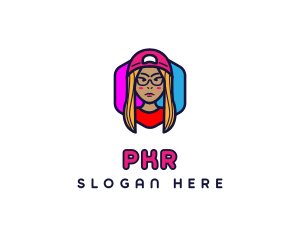 Girl Vlogging Character logo design